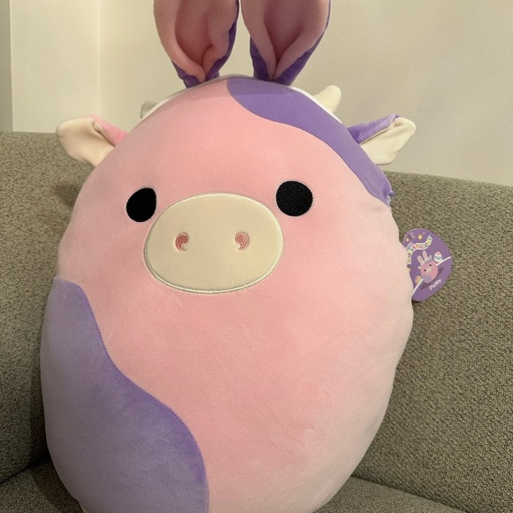 Nwt 16" Patty the Cow Easter Squishmallow Bunny Rabbit ears - Picture 7 of 7